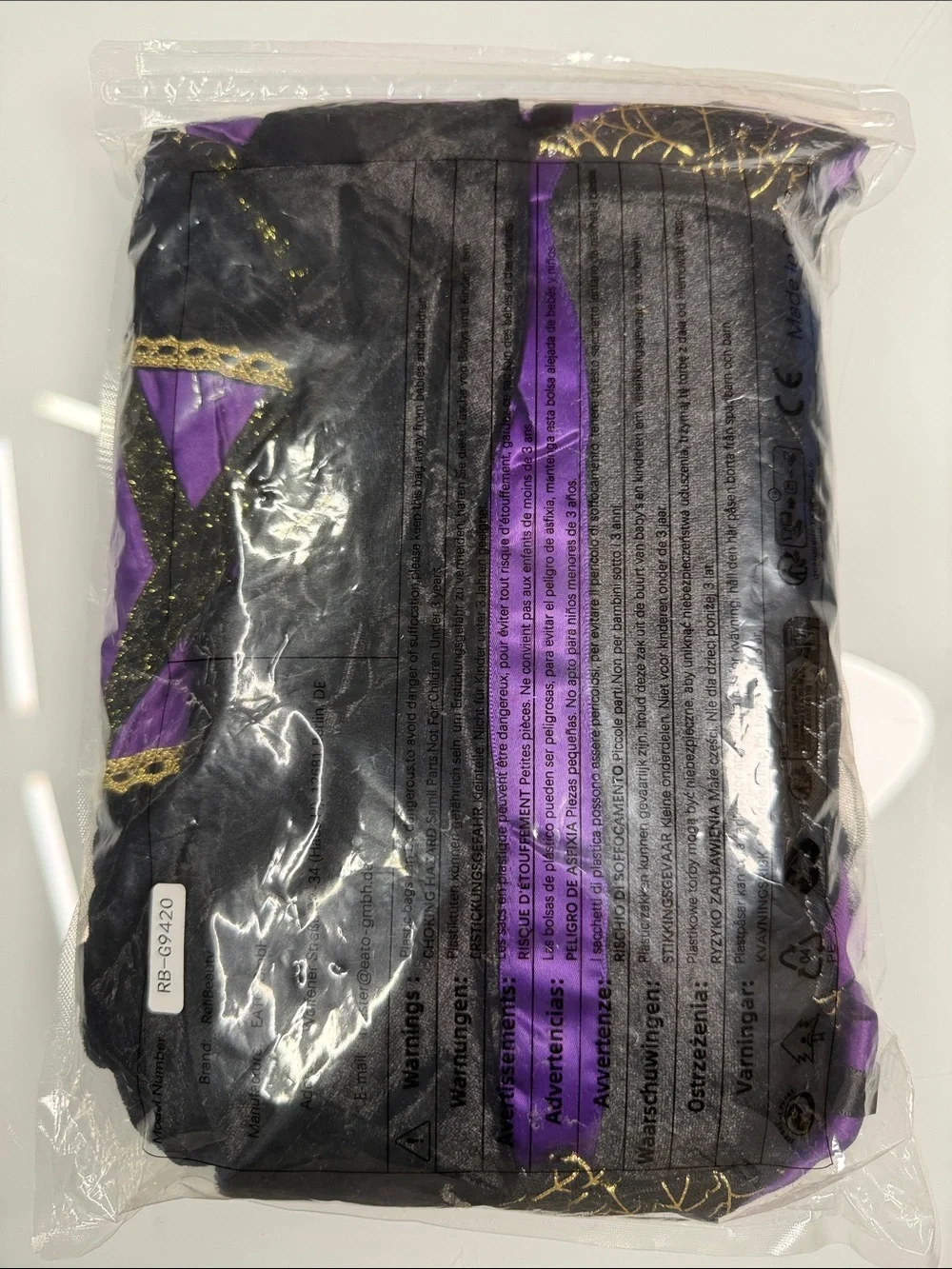 ReliBeauty Girls Spider Witch Halloween Costume Purple Size 6-7 NEW